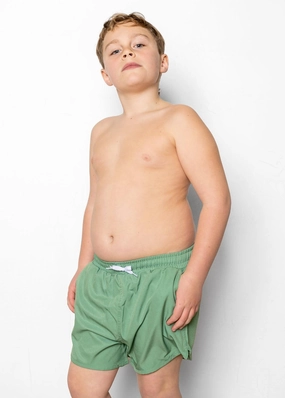 Meadow Green | Youth Retro Shorties boys summer swimwear, boys rash guard swim sets