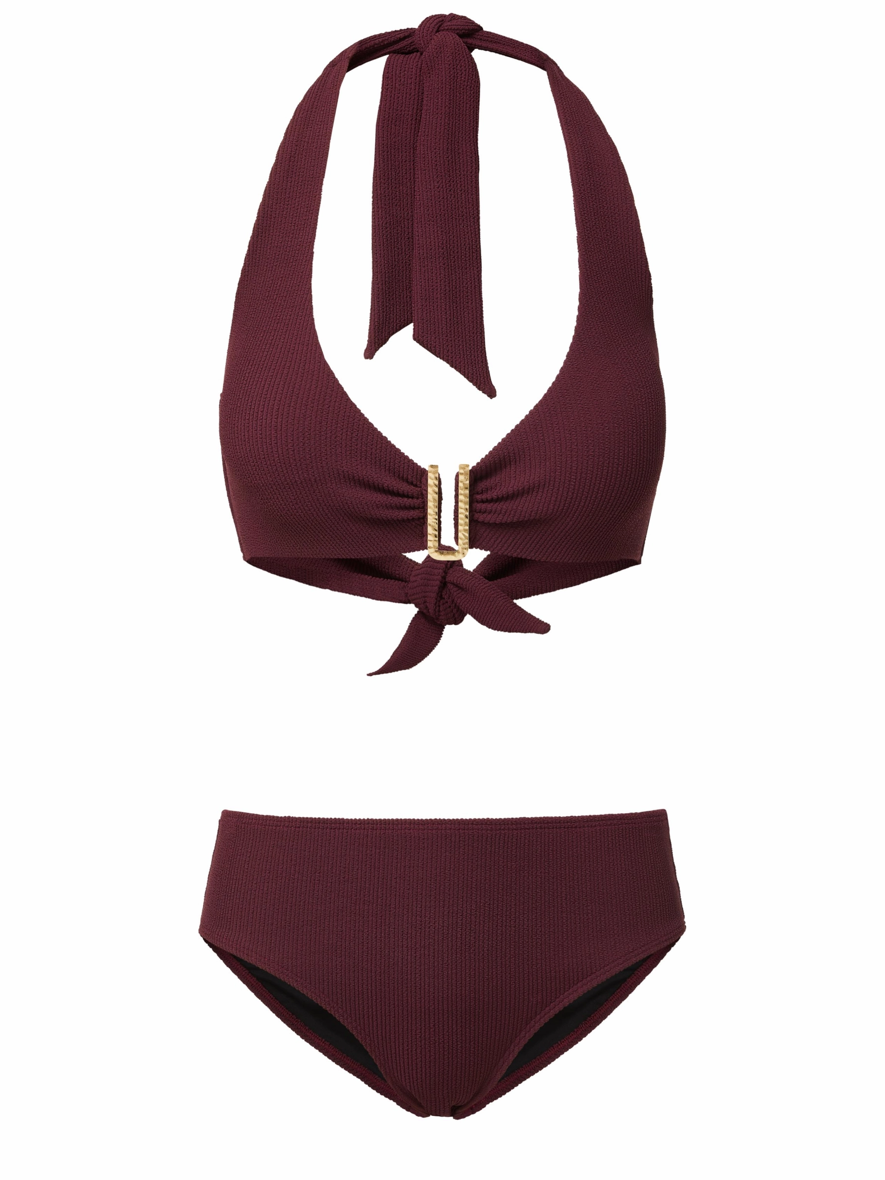 Melissa Top   Classic Midrise Bottom in Auburn Texture bikini bottom with tie sides, swim top for sunbathing