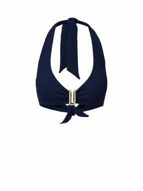 Melissa Top In Navy Texture strapless swimwear tops, lightweight swim tops
