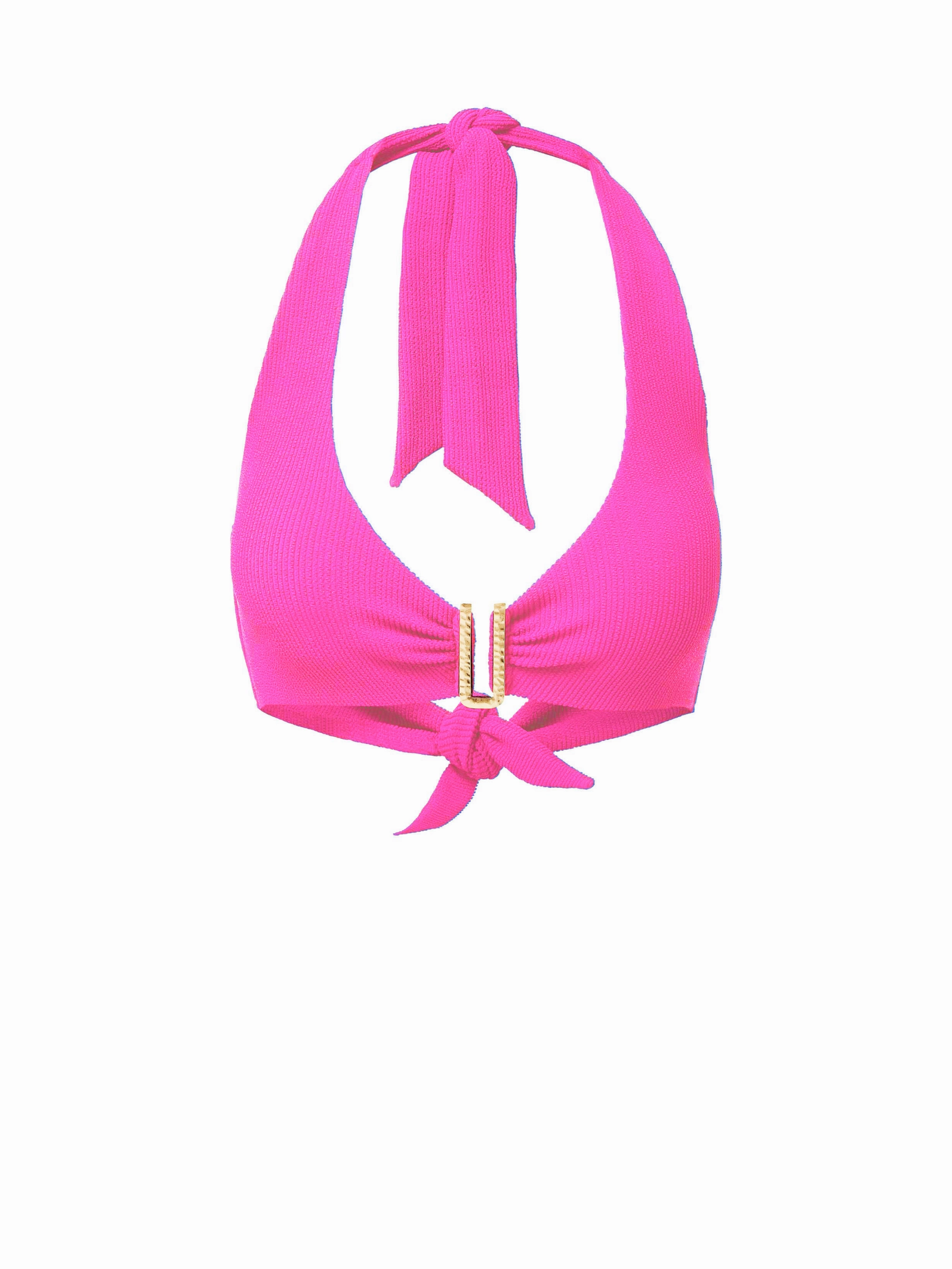 Melissa Top Shocking Pink Texture strapless swimwear tops, lightweight swim tops