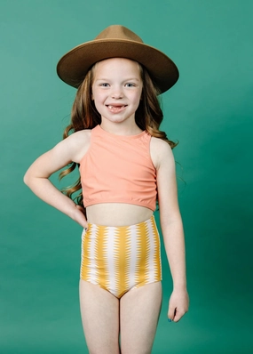 Melon | Mini Racer Back Top girls full coverage swimwear, kids swimwear for pool
