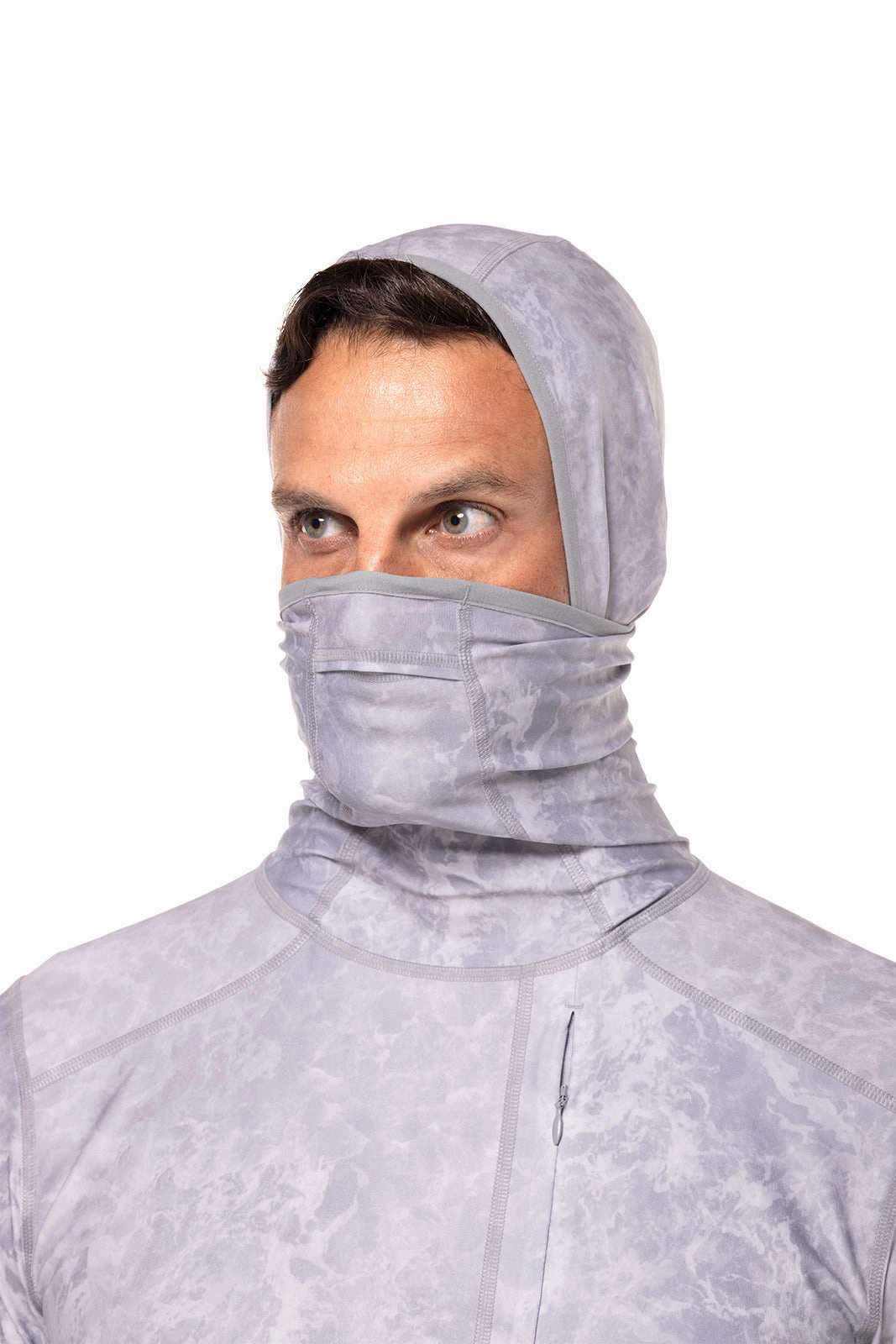 Men's Andros Fishing Hoodie | Grey Water Print