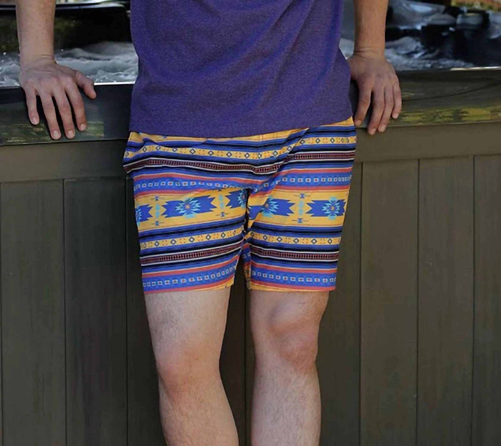 Men's Aztec Camp Collection Swim Trunks In Multiple mens full coverage swimwear, stylish mens swim trunks