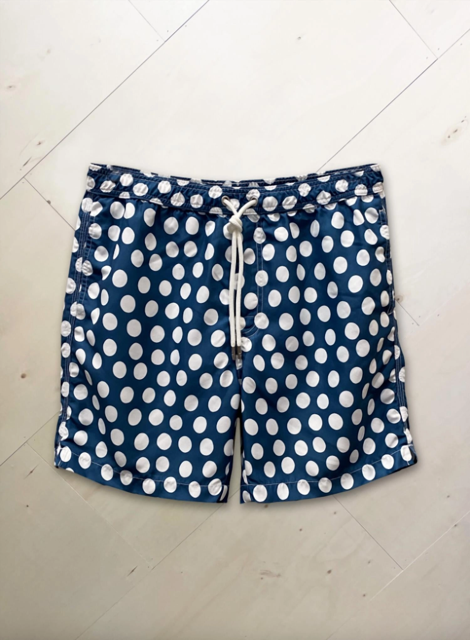 Men's Drawstring Board Short In Vintage Blue mens beach swimwear, quick dry mens swimsuits