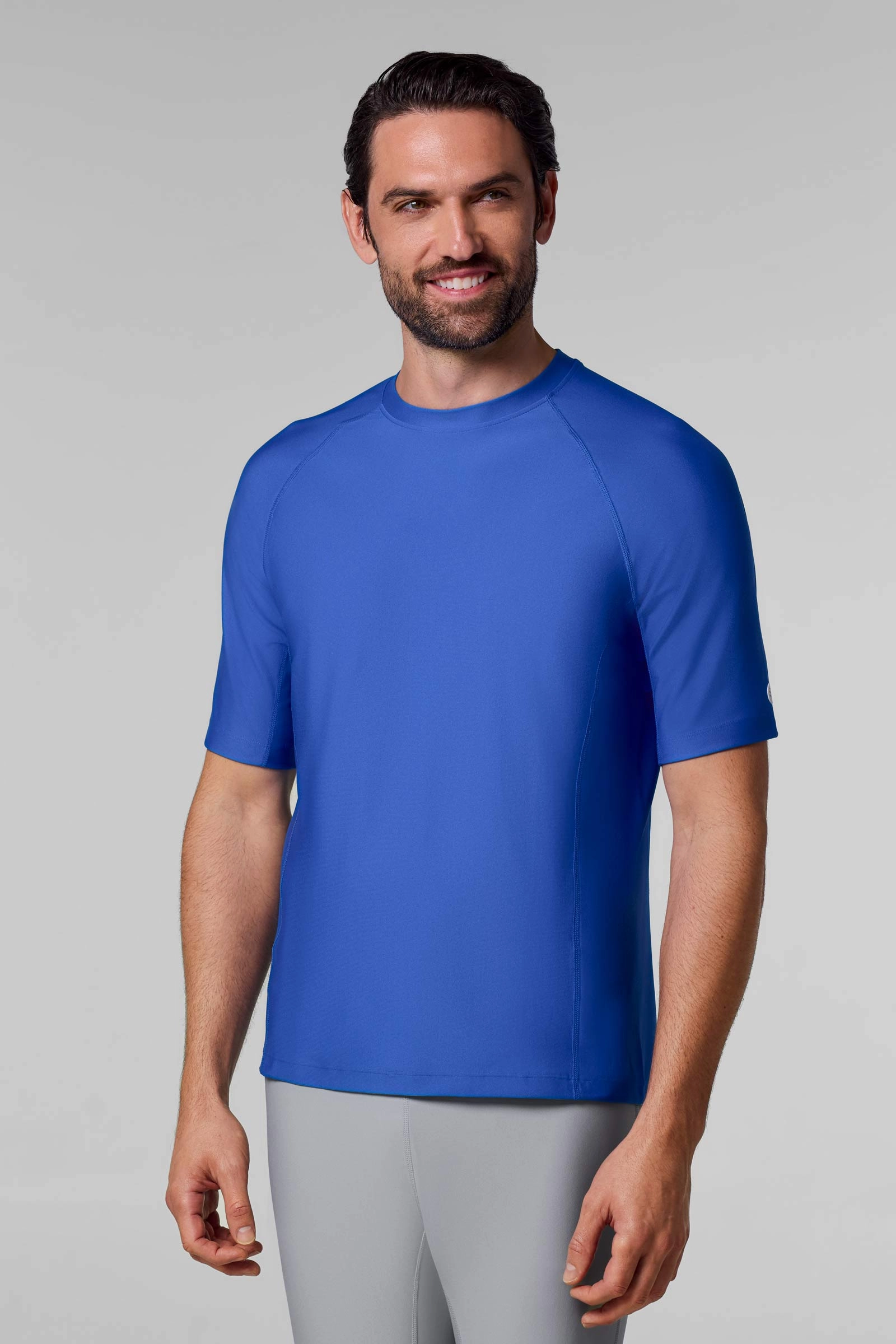 Men's Hightide Short Sleeve Swim Shirt | Baja Blue men's full coverage swimwear, casual swimwear for men