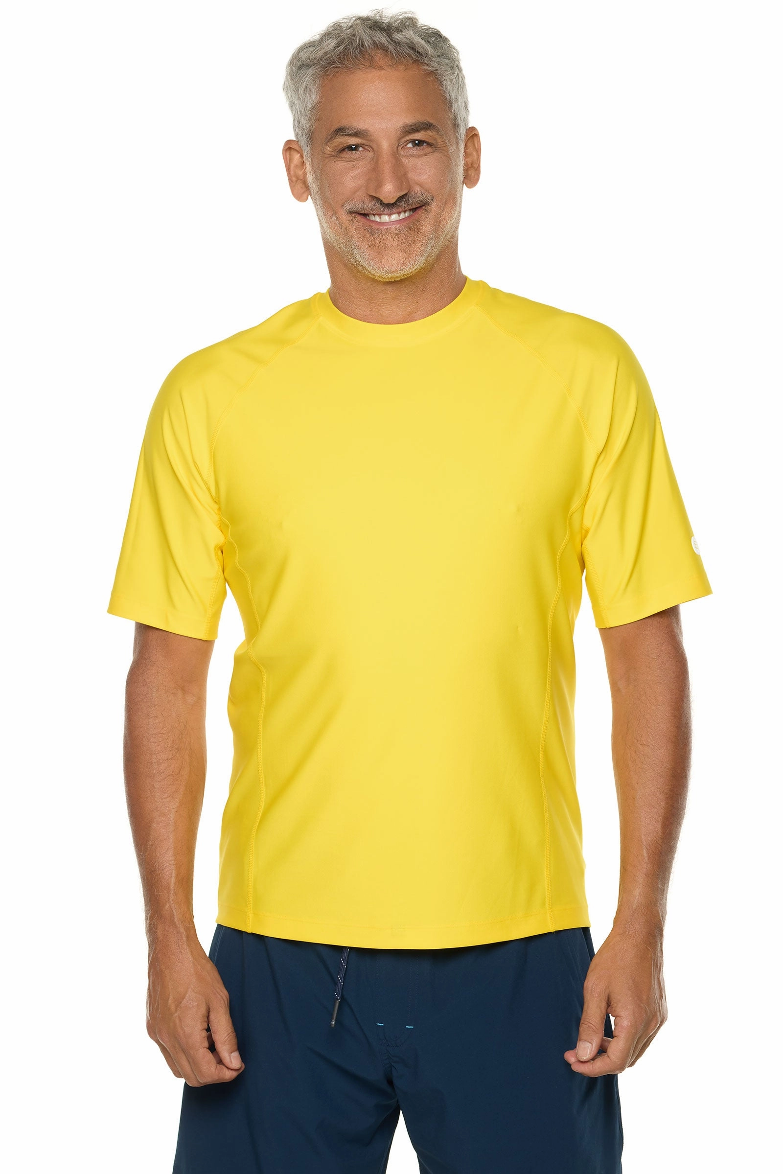 Men's Hightide Short Sleeve Swim Shirt | Bold Yellow men's full coverage swimwear, casual swimwear for men