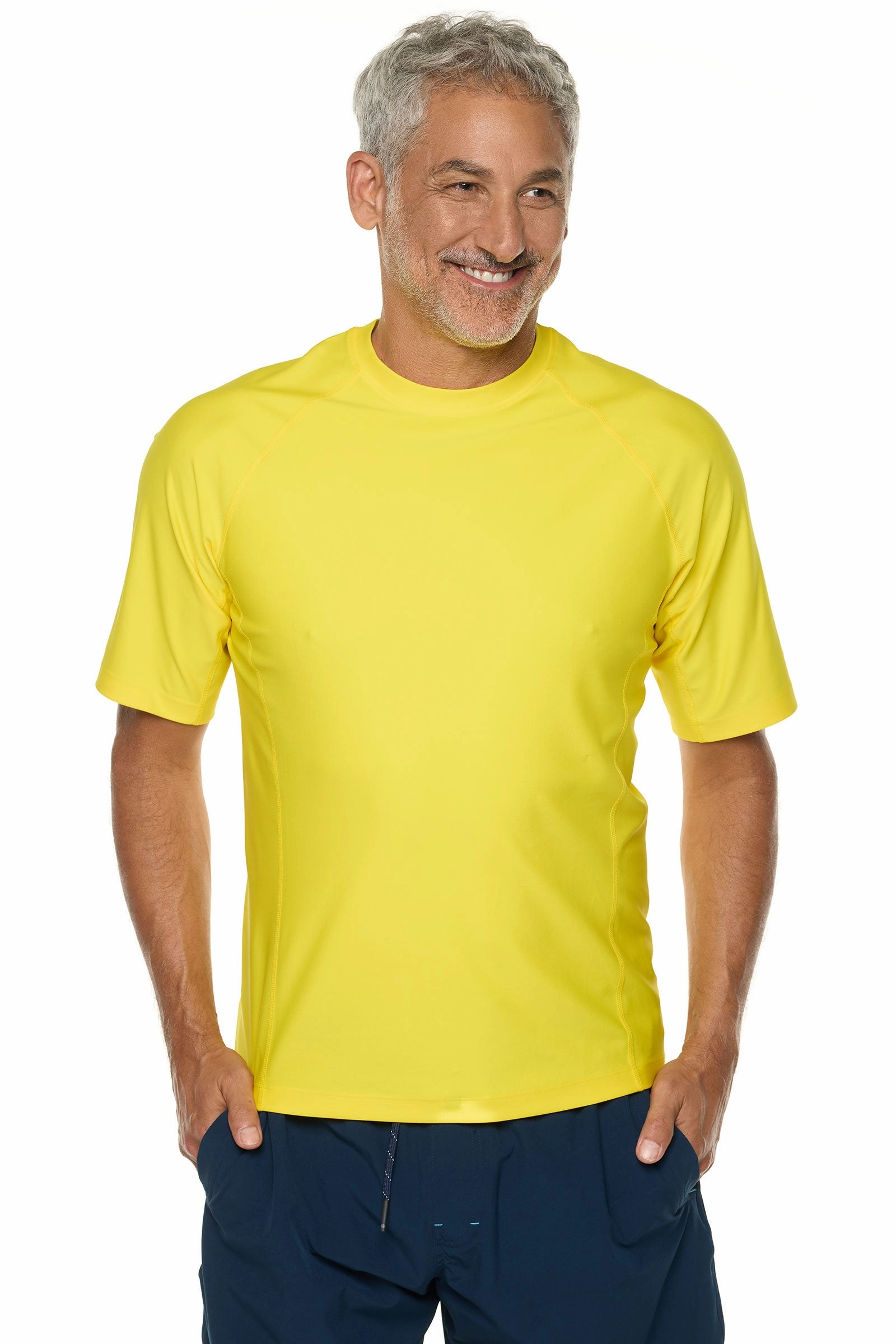 Men's Hightide Short Sleeve Swim Shirt | Bold Yellow