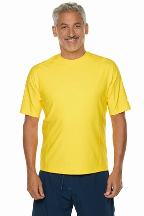 Men's Hightide Short Sleeve Swim Shirt | Bold Yellow men's full coverage swimwear, casual swimwear for men