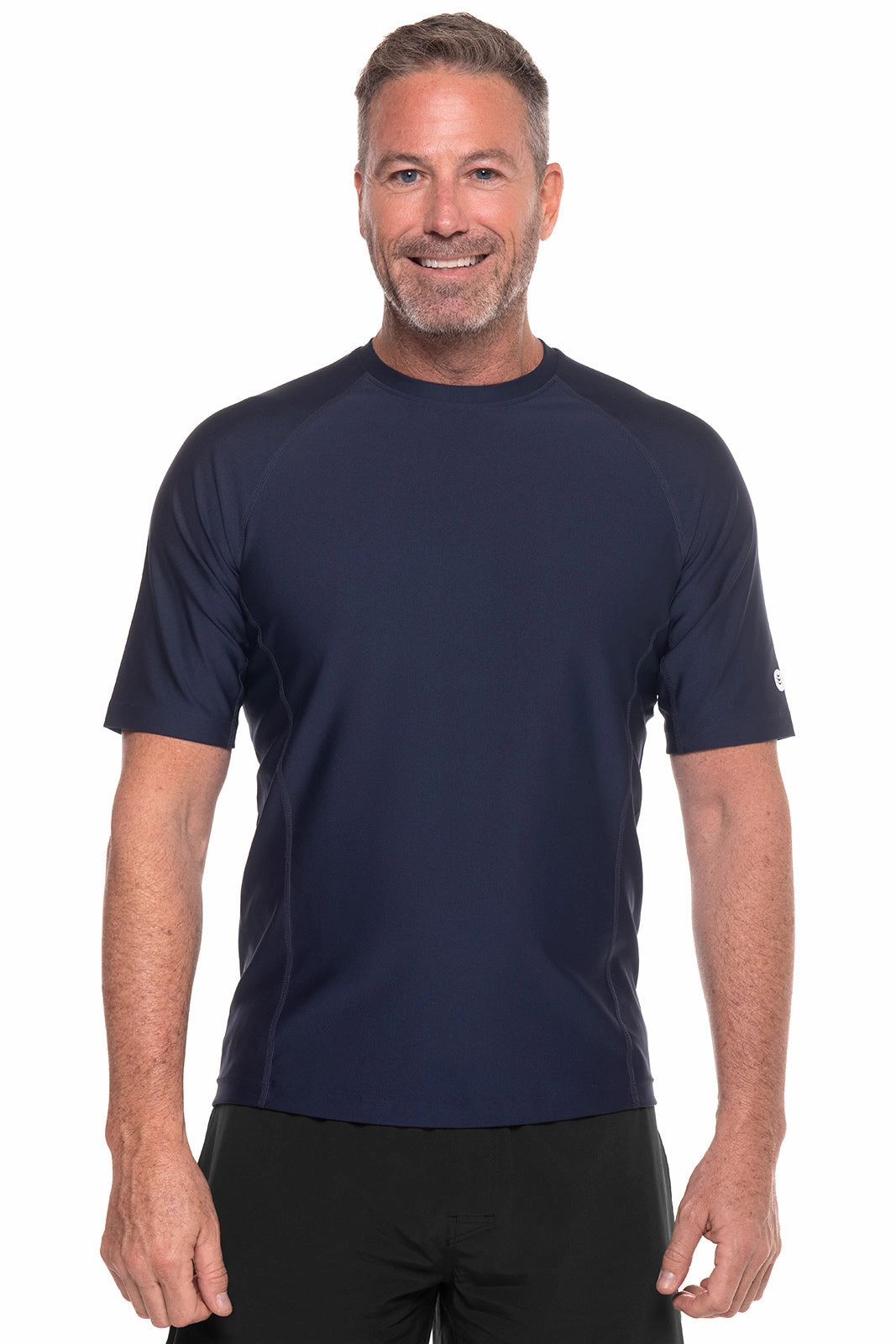 Men's Hightide Short Sleeve Swim Shirt | Navy men's full coverage swimwear, casual swimwear for men