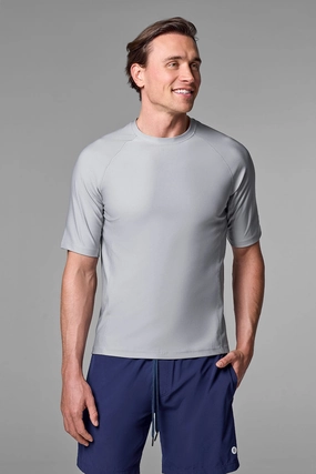 Men's Hightide Short Sleeve Swim Shirt | Slate men's full coverage swimwear, casual swimwear for men