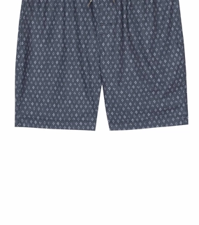 Men's Kian Short In Diamond Block Navy mens full coverage swimwear, stylish mens swim trunks