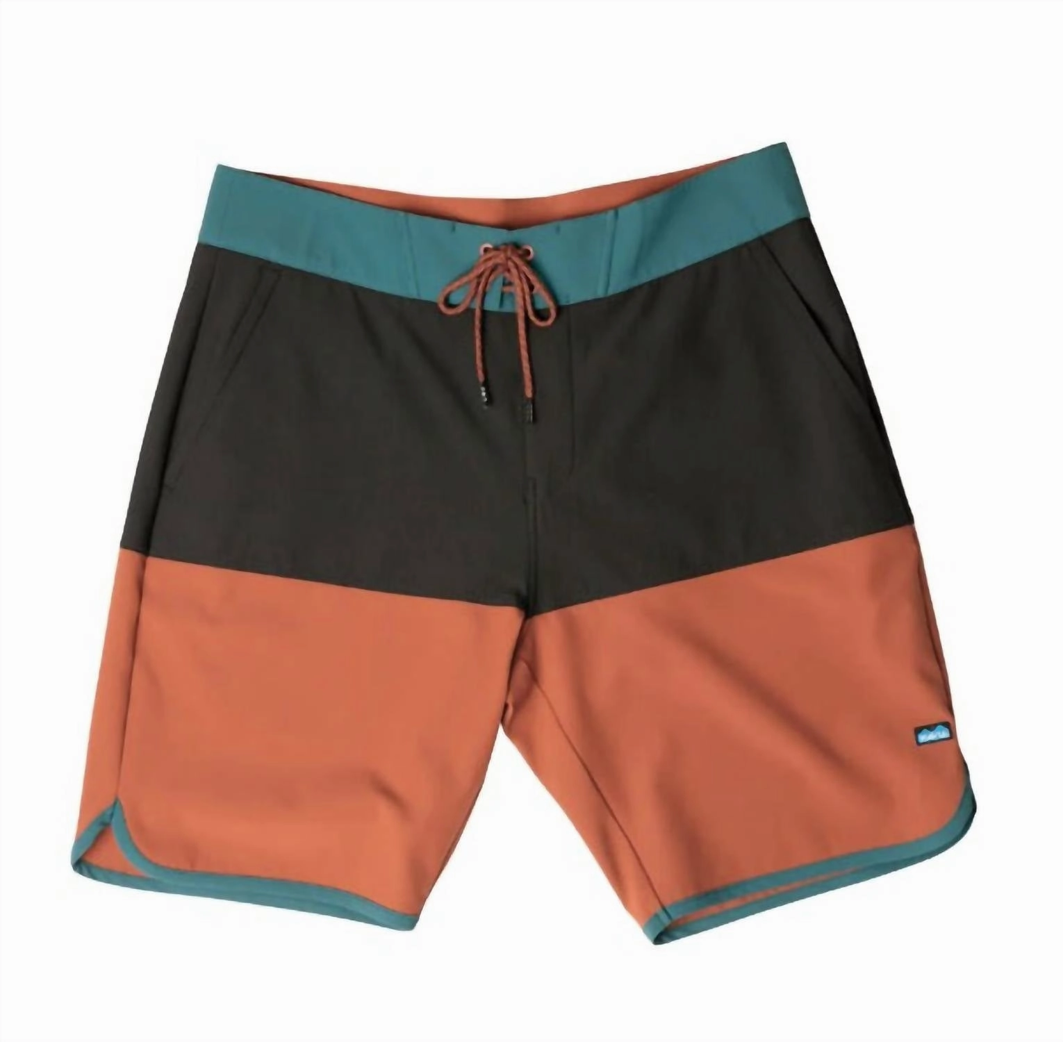 Men's Land Or Sea Swim Short In Clay Basin mens full coverage swimwear, stylish mens swim trunks