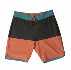 Men's Land Or Sea Swim Short In Clay Basin mens full coverage swimwear, stylish mens swim trunks
