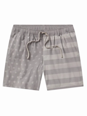 Men's Liberty Wharf Chambray Swim Trunk In Light Gray mens full coverage swimwear, stylish mens swim trunks