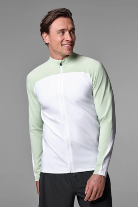 Men's Menorca Long Sleeve Water Jacket | Seedling Colorblock men's full coverage swimwear, casual swimwear for men