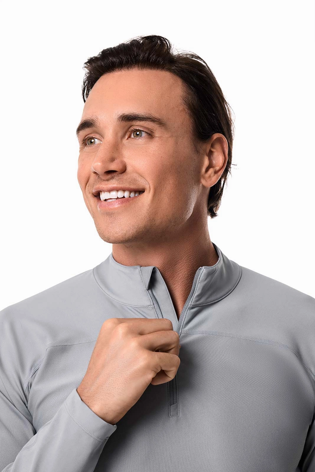 Men's Nocona Zip Rash Guard | Slate