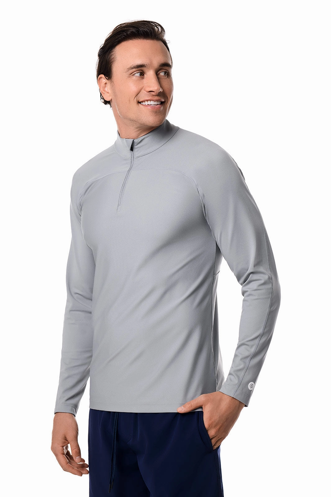 Men's Nocona Zip Rash Guard | Slate