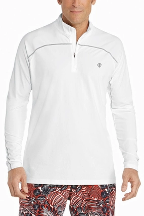 Men's Nocona Zip Rash Guard | White men's full coverage swimwear, casual swimwear for men