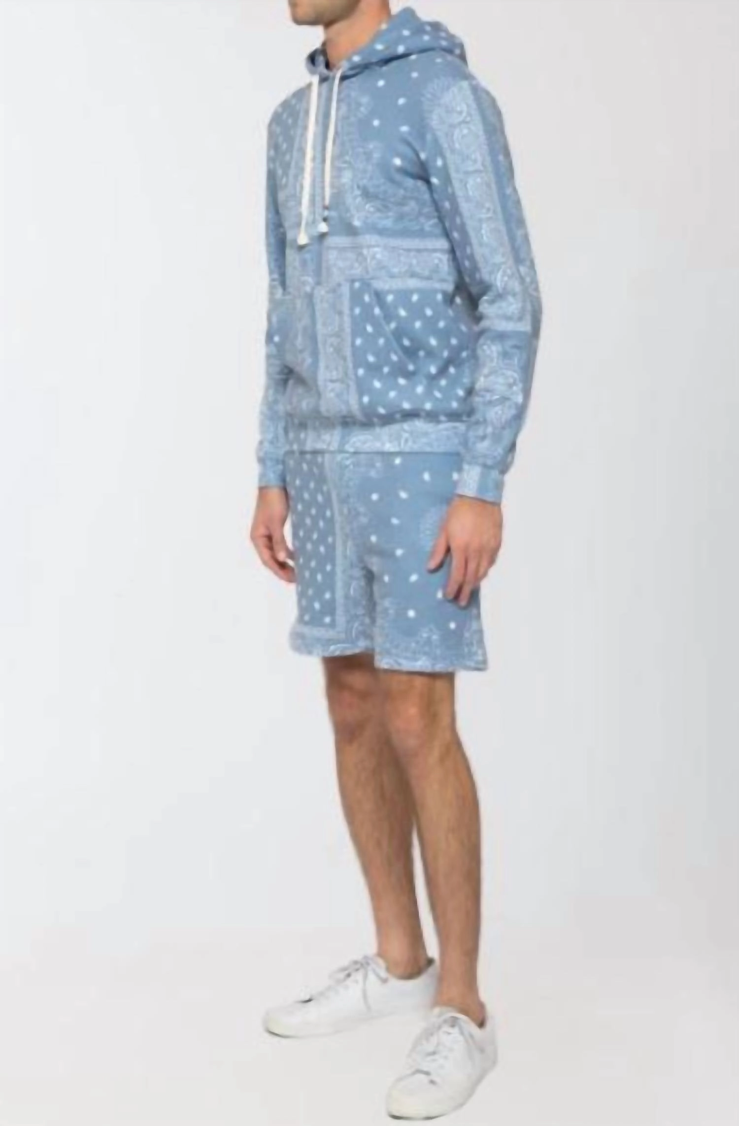Men's Patchwork Short In Blue