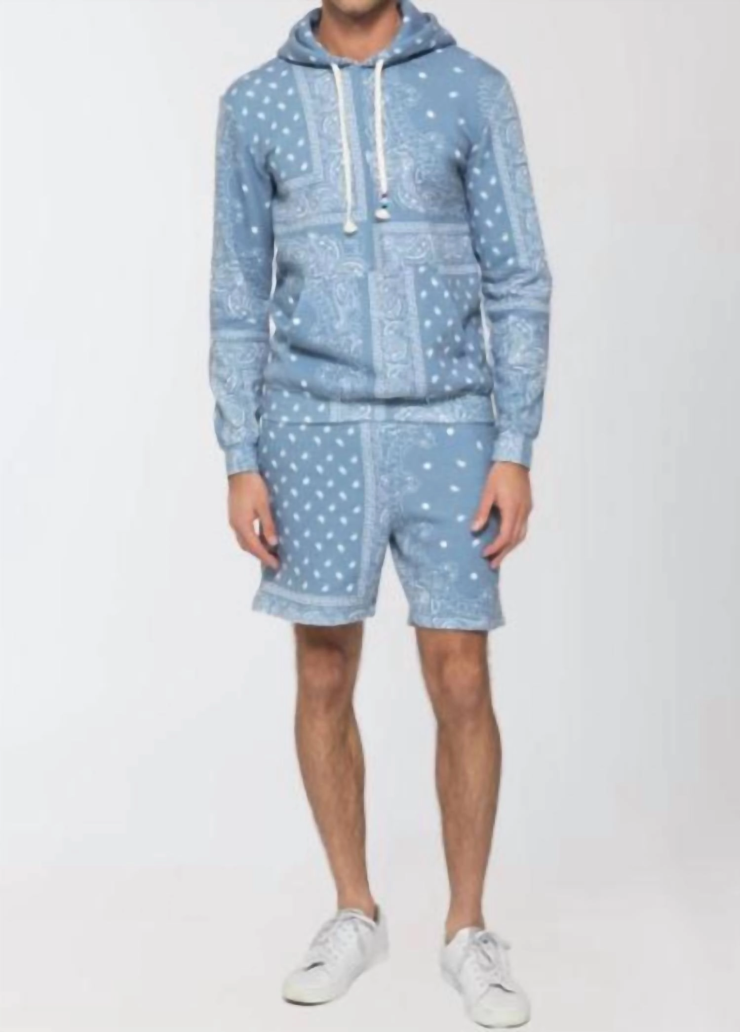 Men's Patchwork Short In Blue