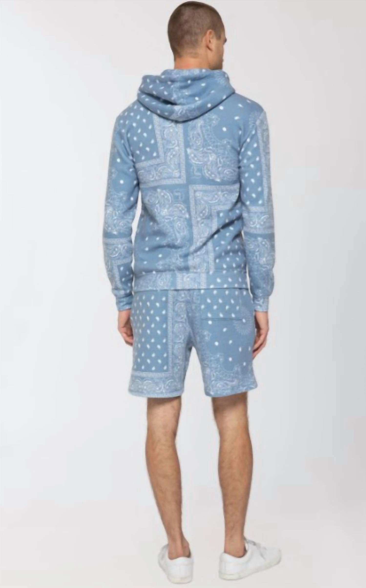 Men's Patchwork Short In Blue