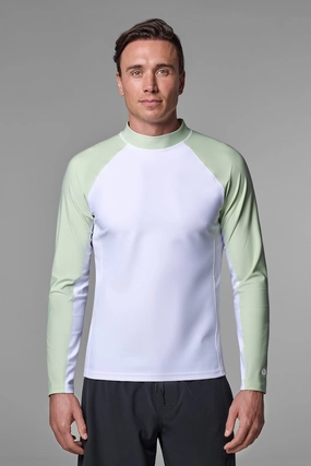 Men's Tulum Long Sleeve Surf Rash Guard | Seedling Colorblock men's full coverage swimwear, casual swimwear for men