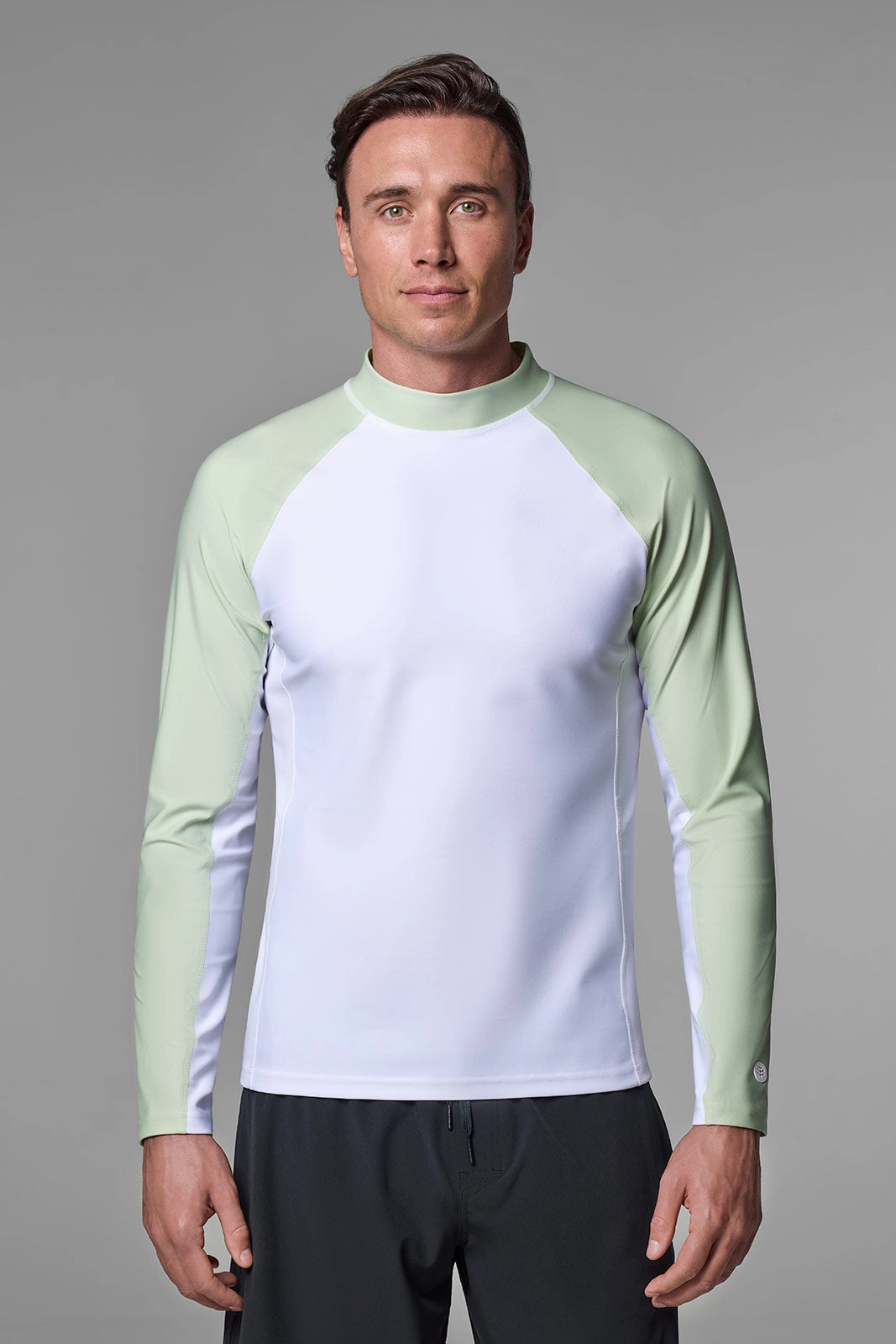Men's Tulum Long Sleeve Surf Rash Guard | Seedling Colorblock men's full coverage swimwear, casual swimwear for men