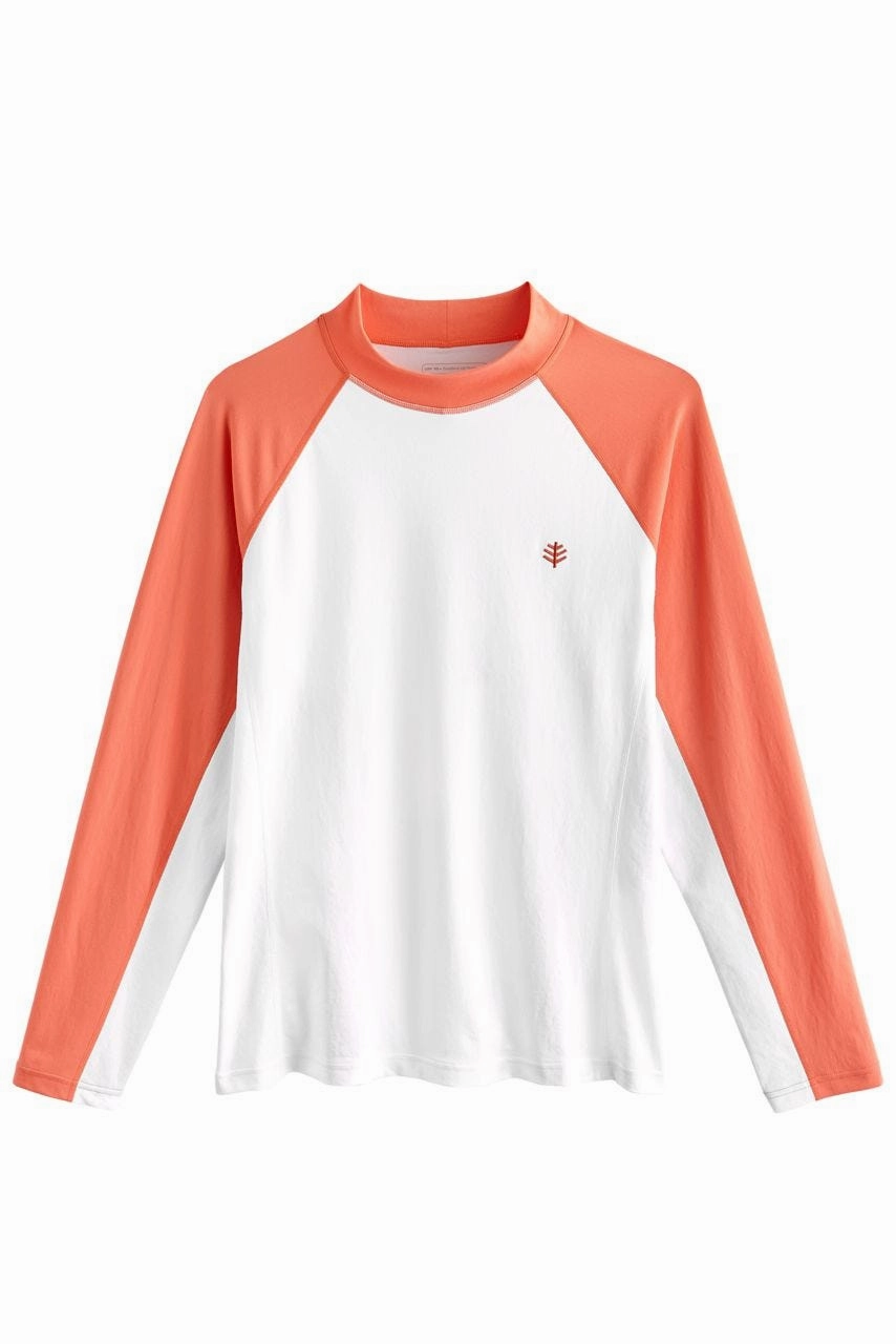 Men's Tulum Long Sleeve Surf Rash Guard | Soft Coral Colorblock
