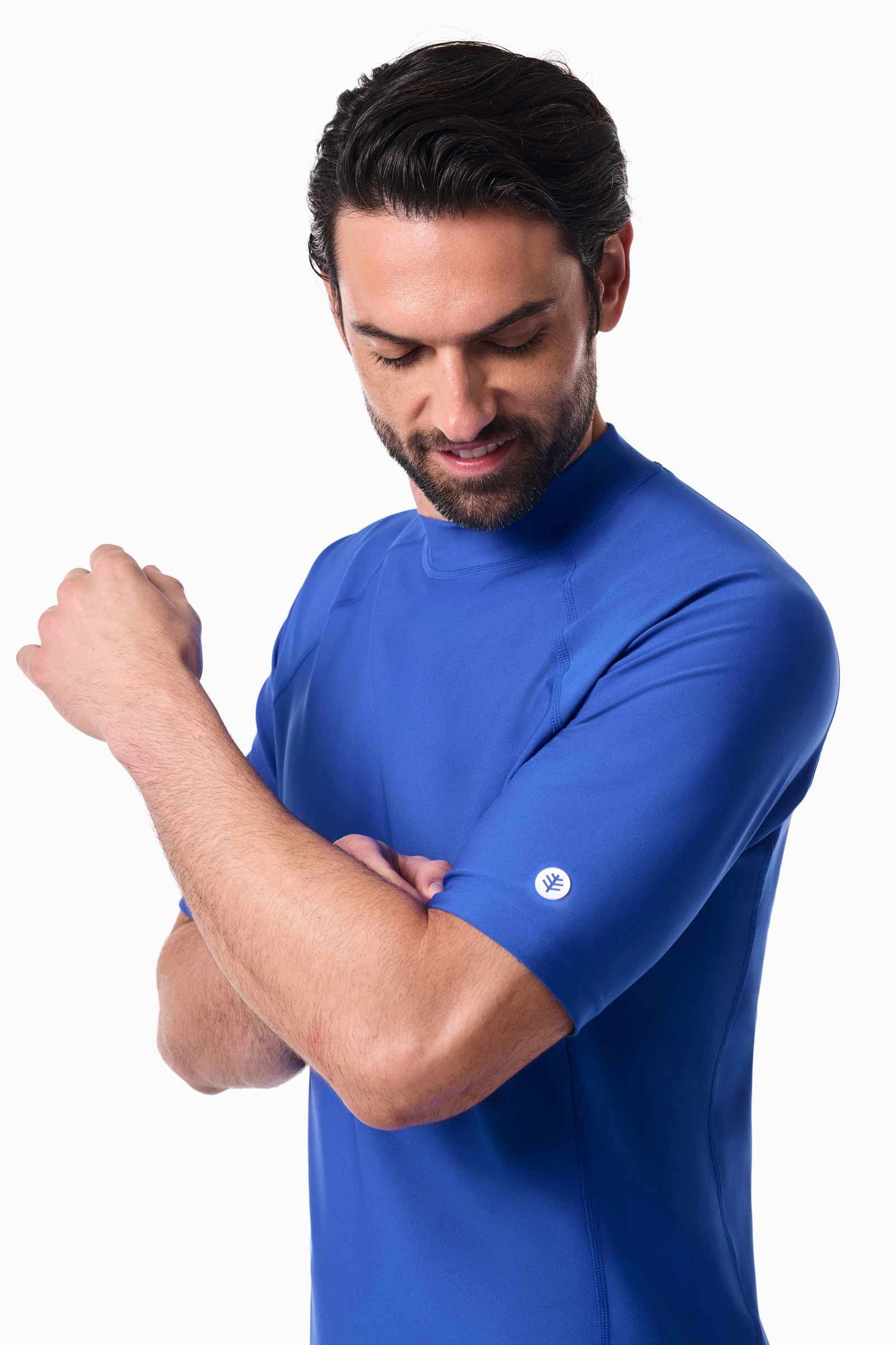 Men's Tulum Short Sleeve Surf Rash Guard  | Baja Blue