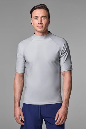 Men's Tulum Short Sleeve Surf Rash Guard | Slate men's full coverage swimwear, casual swimwear for men