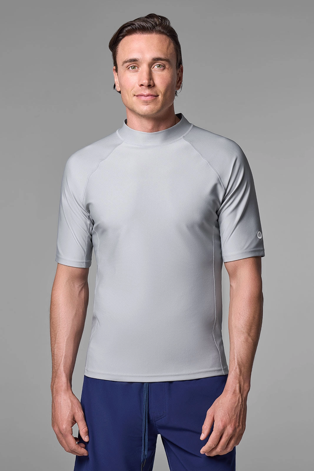 Men's Tulum Short Sleeve Surf Rash Guard | Slate men's full coverage swimwear, casual swimwear for men