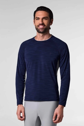 Men's Ultimate Long Sleeve Rash Guard | Navy Line men's full coverage swimwear, casual swimwear for men
