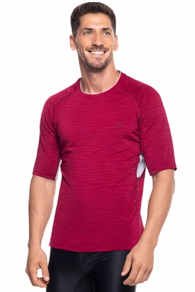Men's Ultimate Short Sleeve Rash Guard | Grenada Red Line men's full coverage swimwear, casual swimwear for men