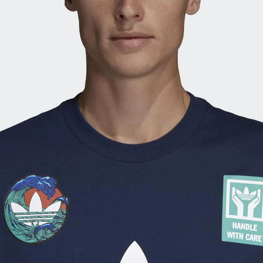 Mens Adidas Originals Race Tee Shirt In Collegiate Navy