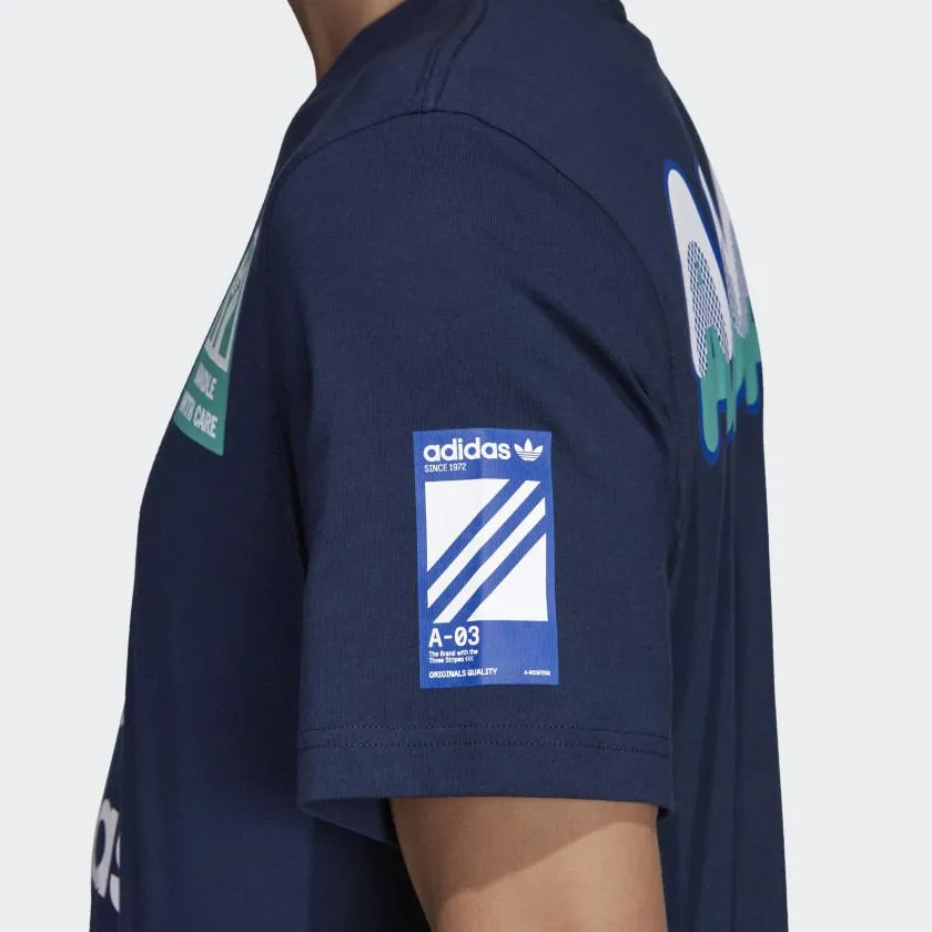 Mens Adidas Originals Race Tee Shirt In Collegiate Navy