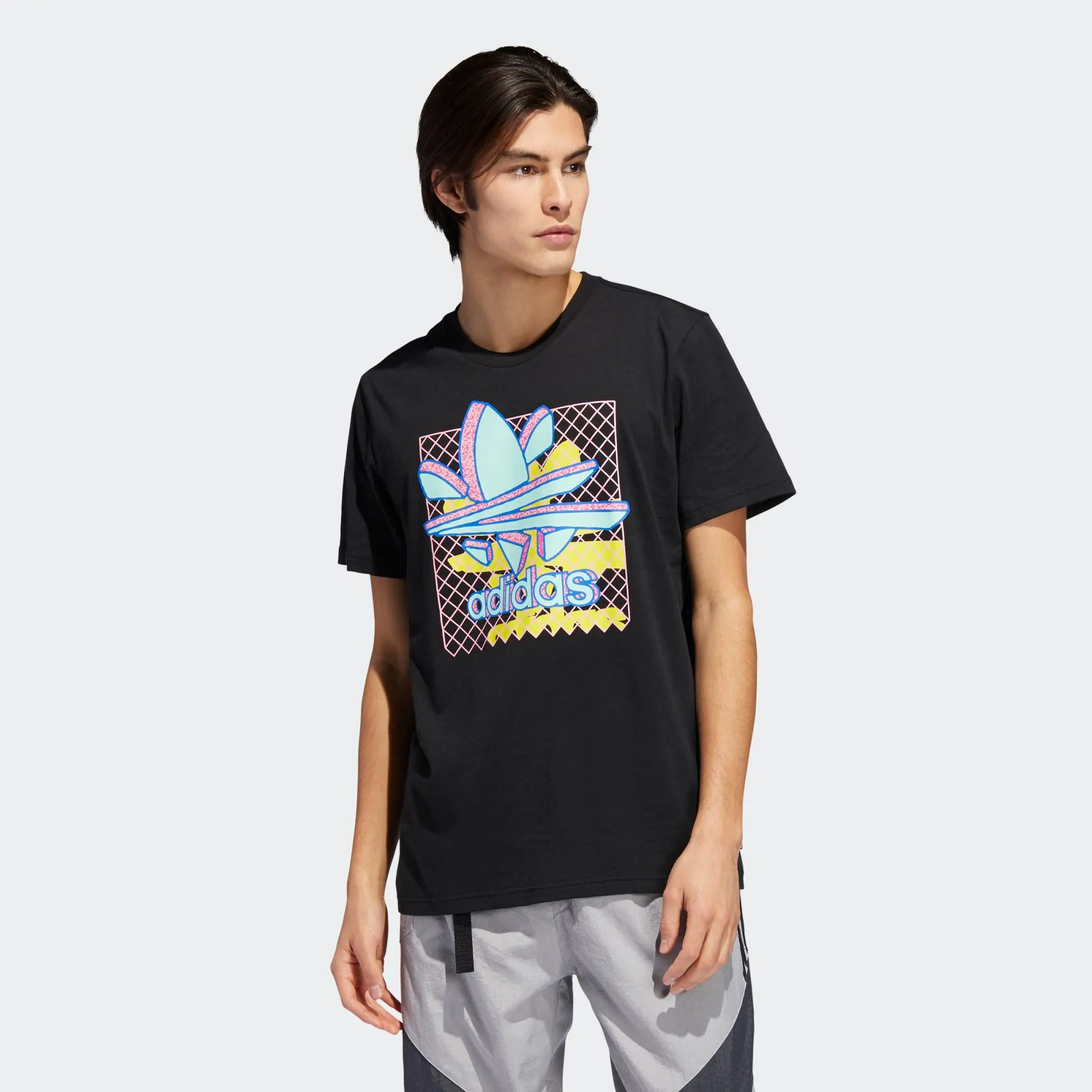 Mens Adidas Originals Split Graphic Thaxter Shirt In Black Mint
