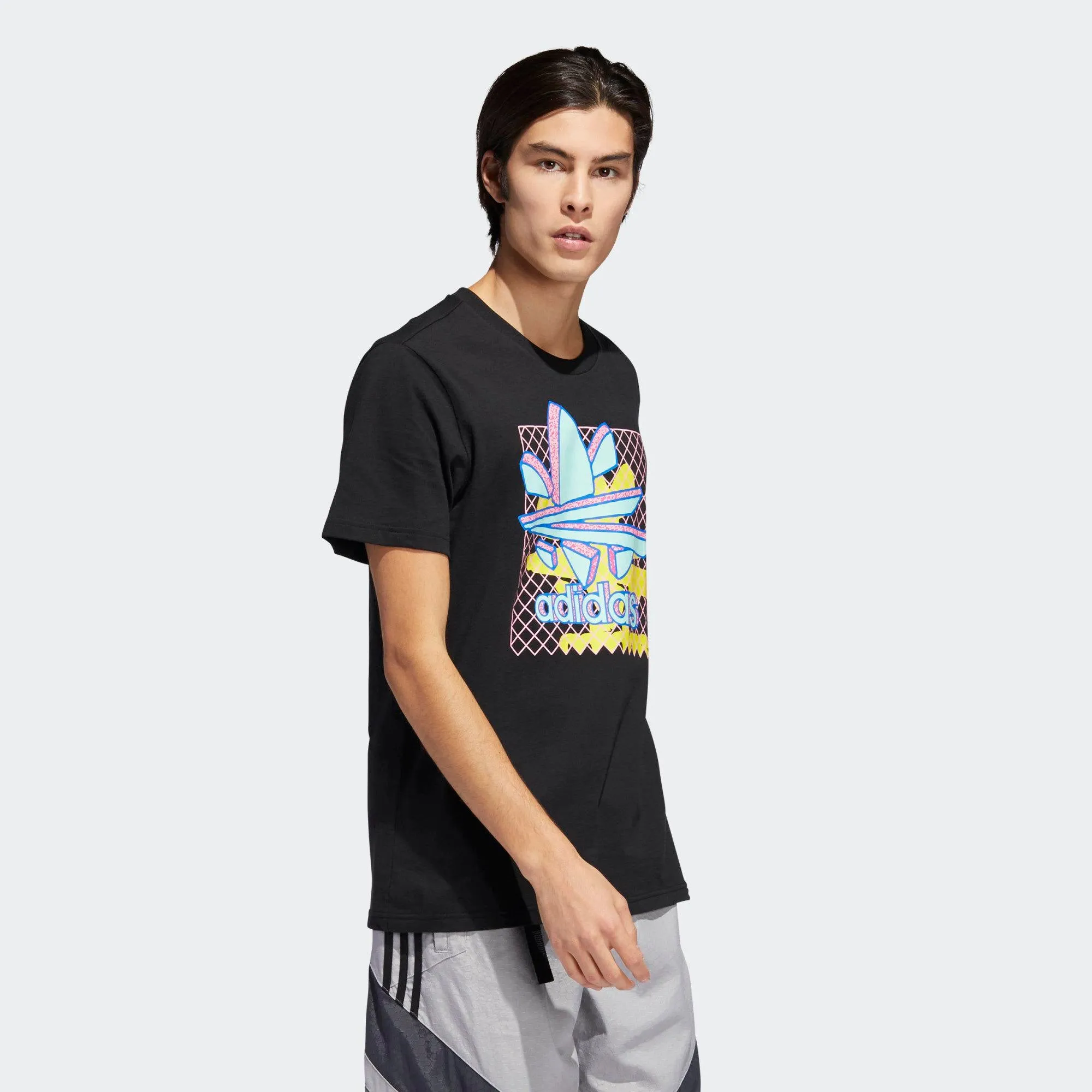 Mens Adidas Originals Split Graphic Thaxter Shirt In Black Mint