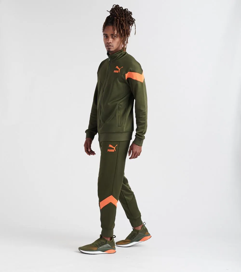 Mens Puma Mcs Track Zip Up Jacket In Dark Green