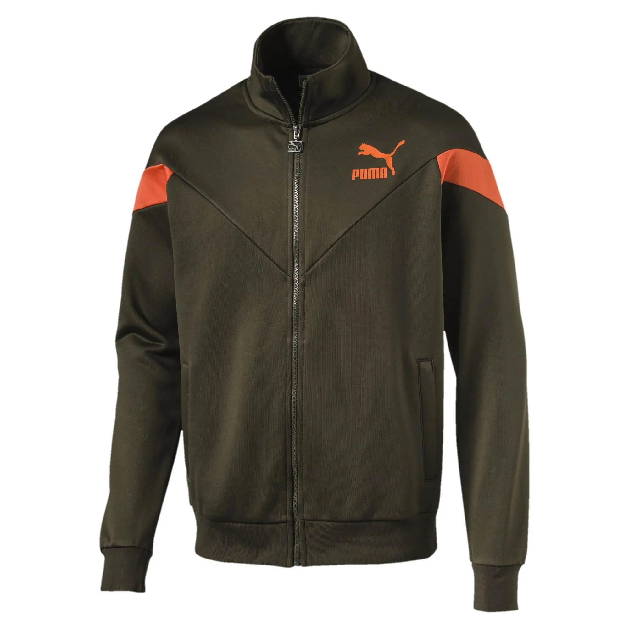 Mens Puma Mcs Track Zip Up Jacket In Dark Green