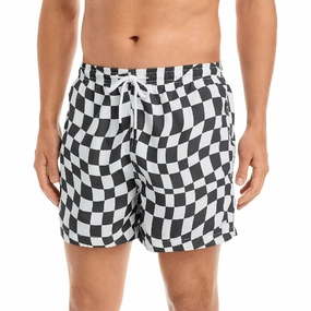 Mens Checkered Swim Trunks mens beach swimwear, quick dry mens swimsuits