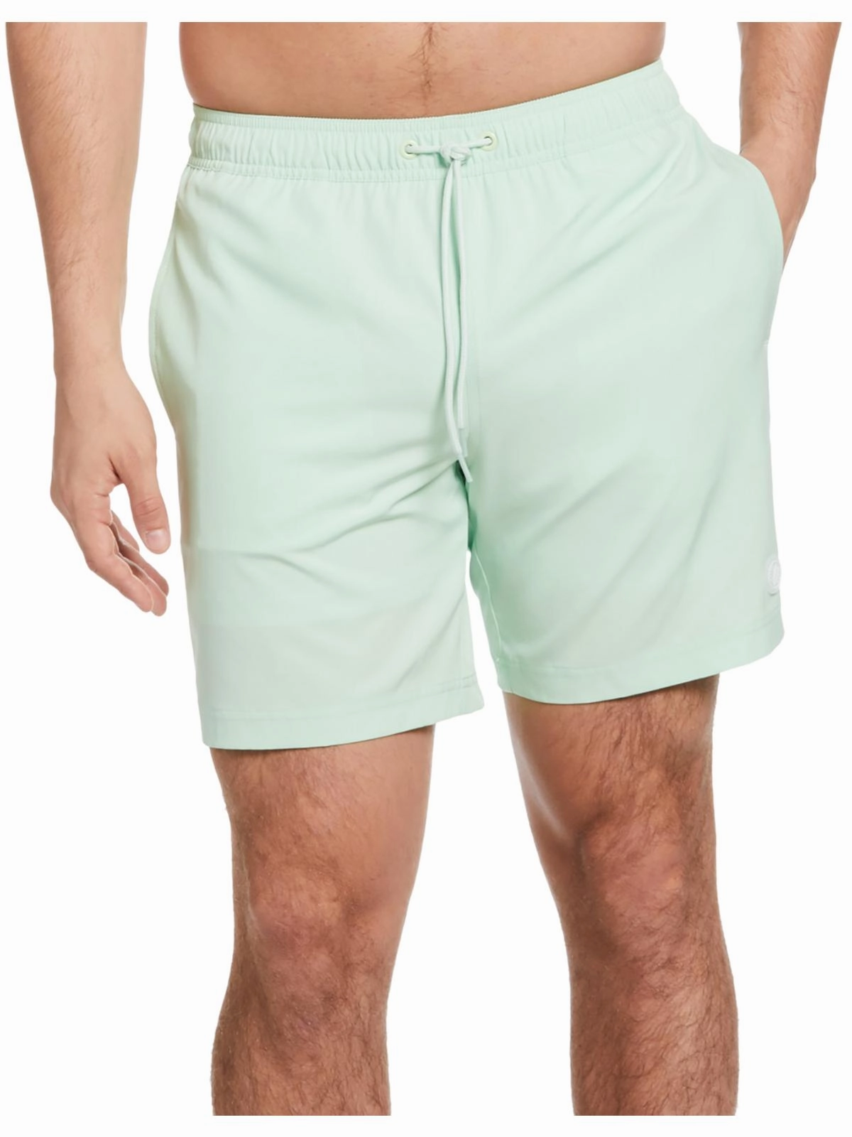 Mens Solid Polyester Swim Trunks