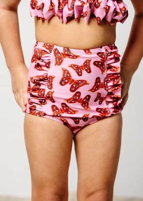 Metamorphosis | Mini Down in Front Ruffle Bottoms girls full coverage swimwear, kids swimwear for pool