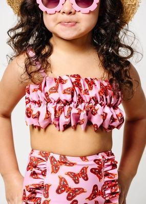 Metamorphosis | Mini Oversized Ruffle Top girls full coverage swimwear, kids swimwear for pool