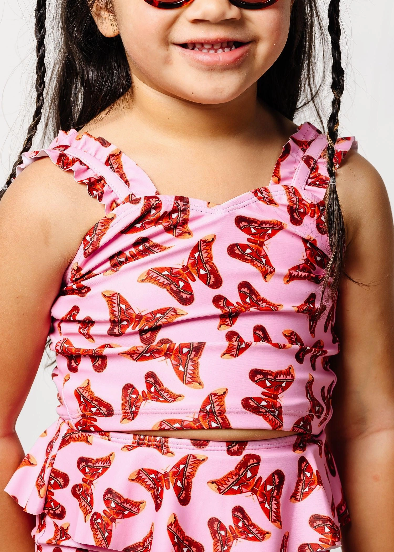 Metamorphosis | Mini Ripple Top girls full coverage swimwear, kids swimwear for pool