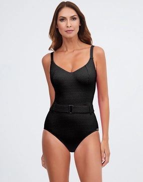 Mia Underwired Swimsuit - Black plus size swimwear women, curvy womens swimsuits