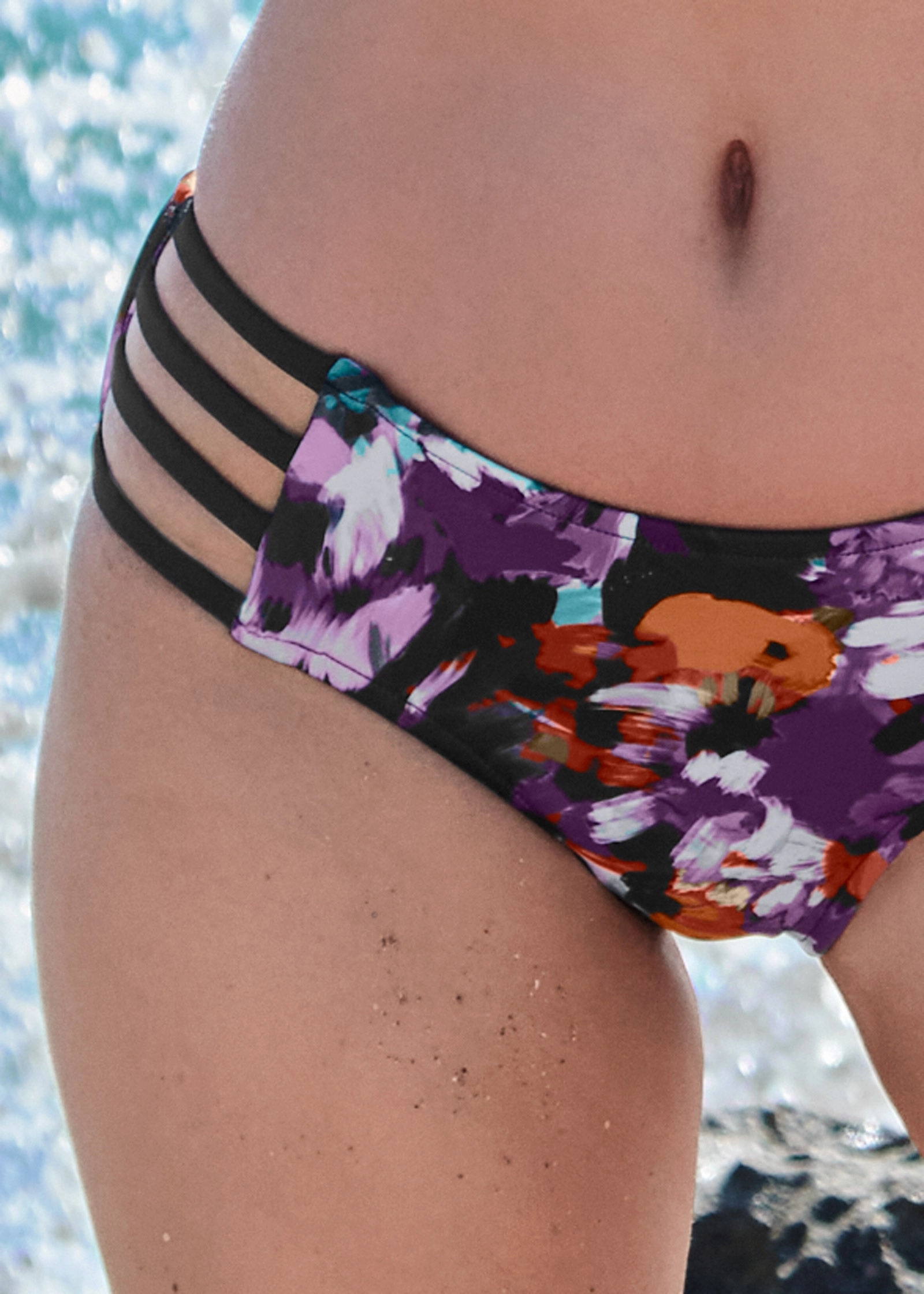 Mid-Rise Strappy Bottom - Painted Florals