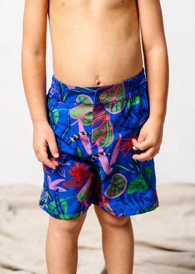 Midnight Jungle | Mini Boardies boys summer swimwear, boys rash guard swim sets