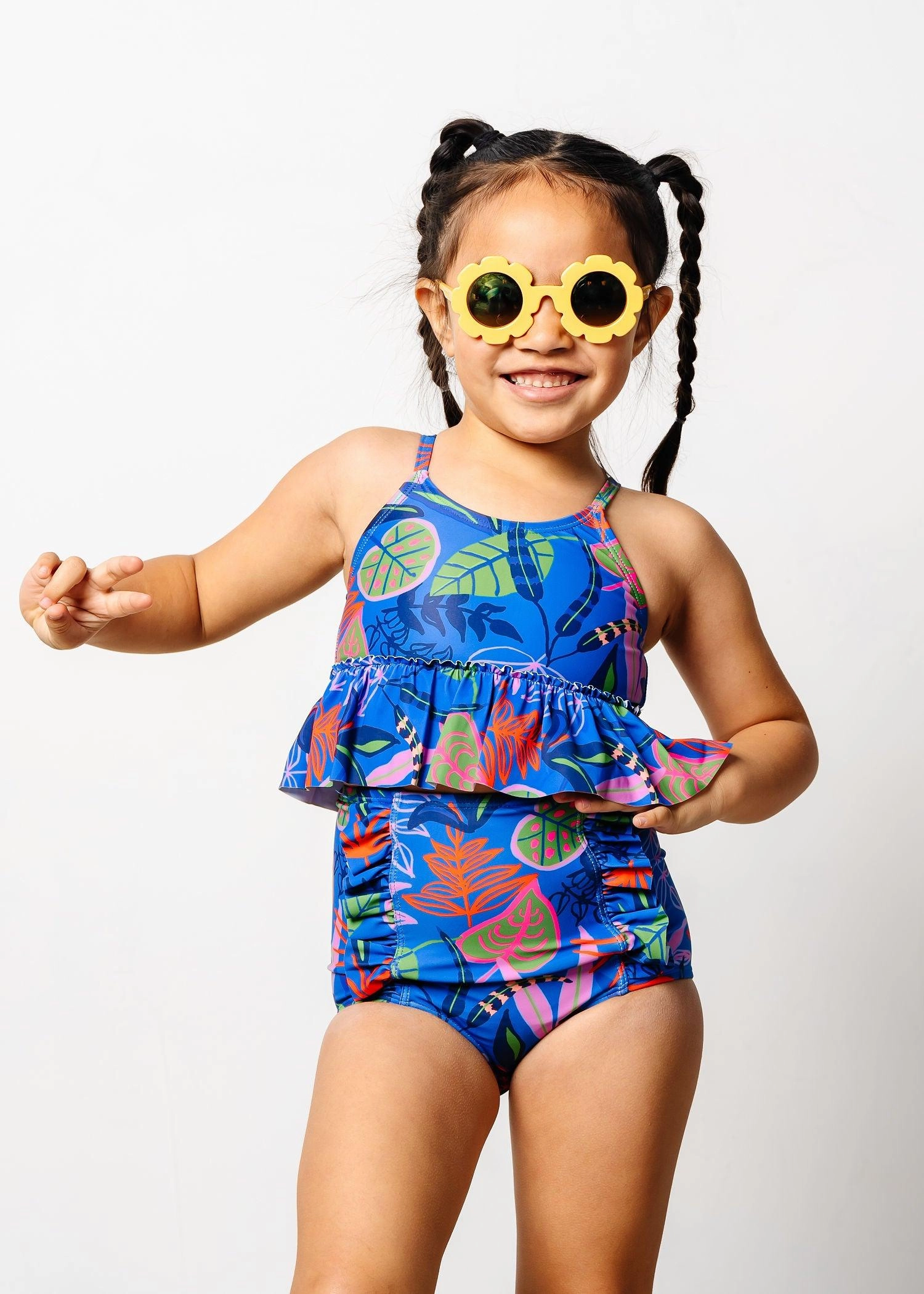 Midnight Jungle | Mini Down in Front Ruffle Bottoms