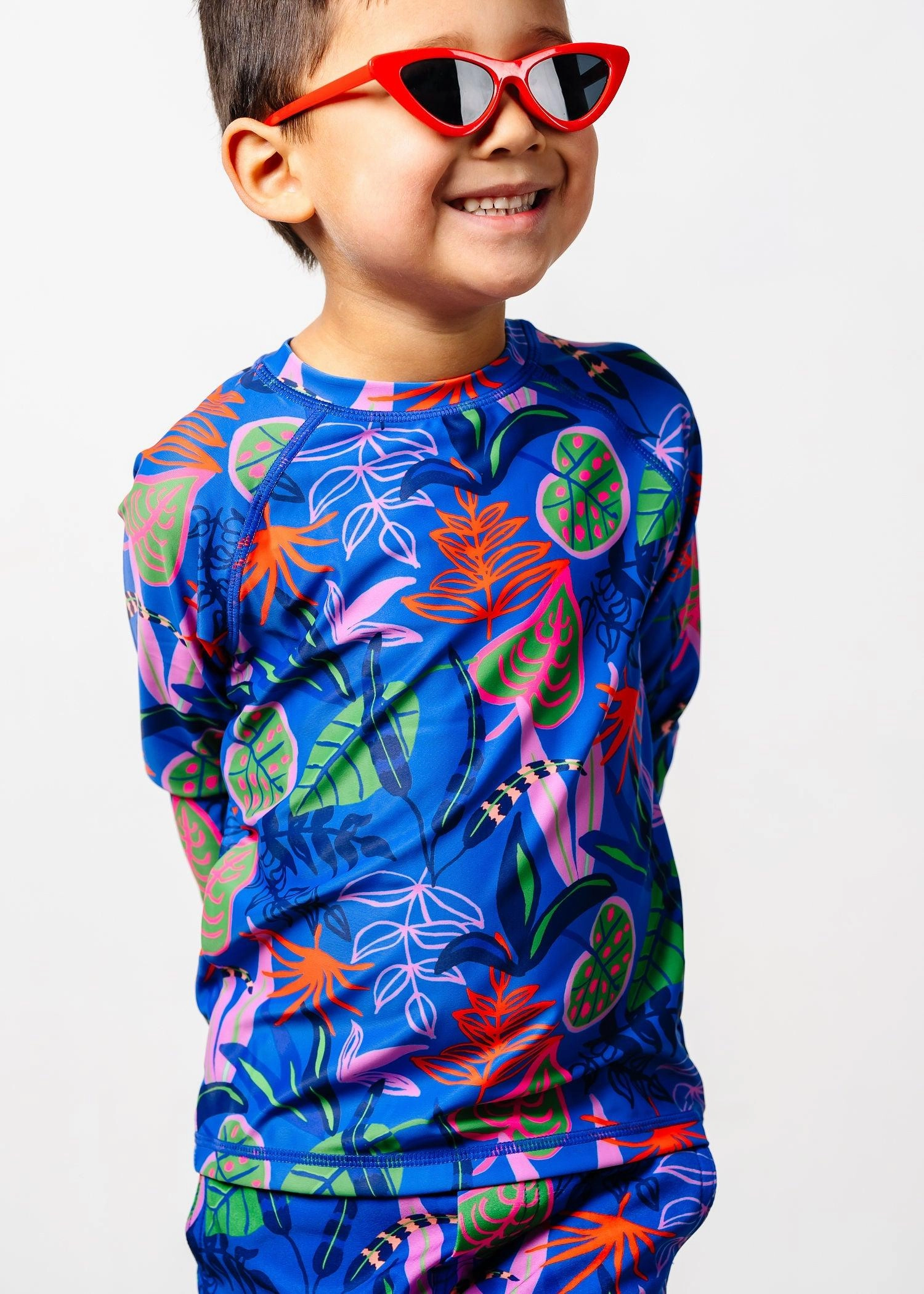 Midnight Jungle | Mini Rashguard Top (Unisex) cute girls swimsuits, stylish swimwear for girls
