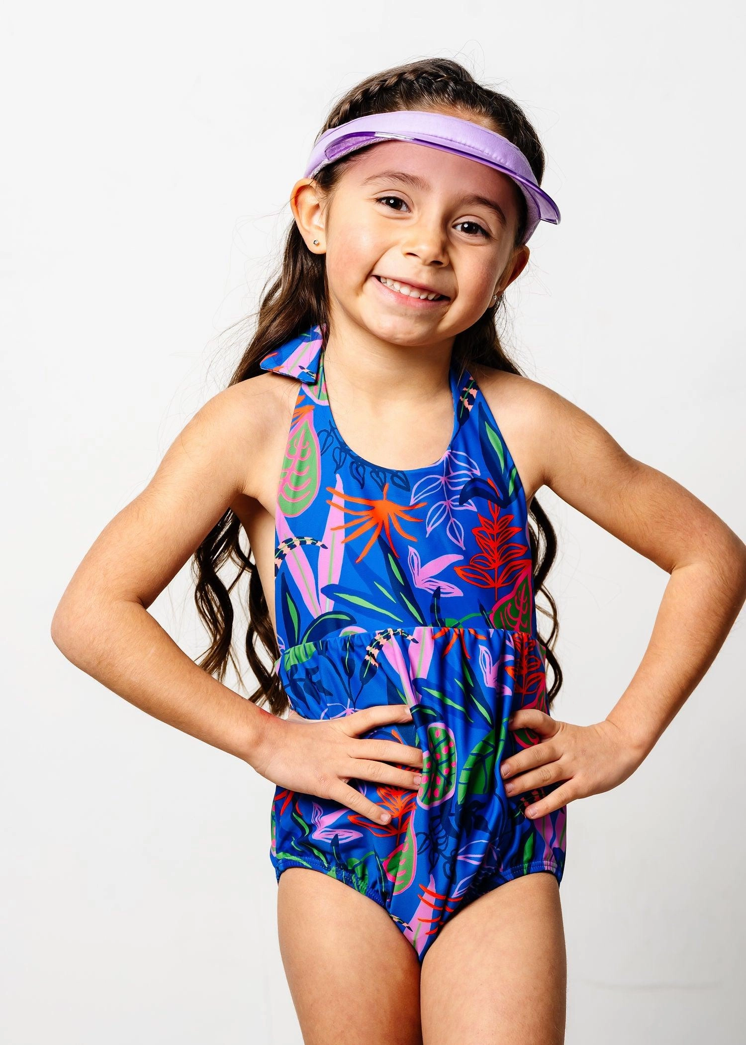 Midnight Jungle | Mini Romper One-Piece cute girls swimsuits, stylish swimwear for girls